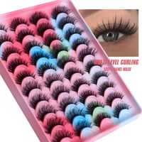 New Colorful Multi-layer Thick Cross Mink Fur 6d Fluffy False Eyelashes  20 Pairs main image 4