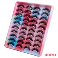 New Colorful Multi-layer Thick Cross Mink Fur 6d Fluffy False Eyelashes  20 Pairs sku image 1