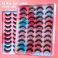 New Colorful Multi-layer Thick Cross Mink Fur 6d Fluffy False Eyelashes  20 Pairs main image 6