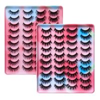 New Colorful Multi-layer Thick Cross Mink Fur 6d Fluffy False Eyelashes  20 Pairs main image 2