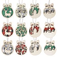 Christmas Bow Knot Deer Wood Party Hanging Ornaments main image 5