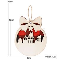 Christmas Bow Knot Deer Wood Party Hanging Ornaments sku image 11