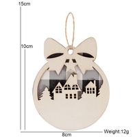 Christmas Bow Knot Deer Wood Party Hanging Ornaments sku image 10