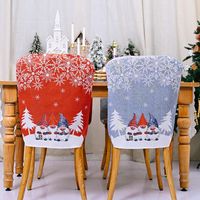 Christmas Santa Claus Snowflake Nonwoven Party Chair Cover main image 6