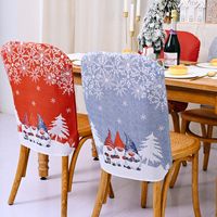 Christmas Santa Claus Snowflake Nonwoven Party Chair Cover main image 3