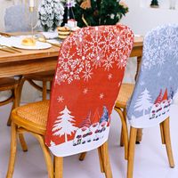 Christmas Santa Claus Snowflake Nonwoven Party Chair Cover main image 2