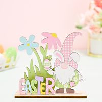 Easter Bunny Ears Letter Flower Wood Party Ornaments sku image 2