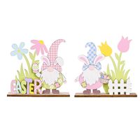 Easter Bunny Ears Letter Flower Wood Party Ornaments main image 3