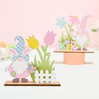 Easter Bunny Ears Letter Flower Wood Party Ornaments main image 2