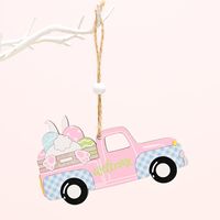 Easter Letter Car Carrot Wood Party Hanging Ornaments 1 Piece sku image 3