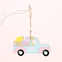 Easter Letter Car Carrot Wood Party Hanging Ornaments 1 Piece sku image 1