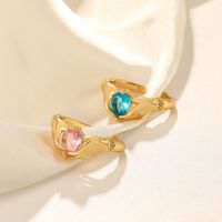 Fashion Hand Copper Open Ring Inlay Zircon Copper Rings main image 7