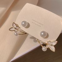 Fashion Butterfly Alloy Butterfly Opal Ear Studs 1 Pair sku image 1