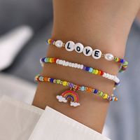 Simple Style Letter Rainbow Beaded Bracelets 1 Set sku image 1