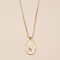Fashion Jewelry Retro Totem Indian Head Coin Alloy Pendant Necklace Wholesale Nihaojewelry sku image 1
