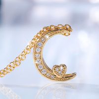 Luxurious Moon Copper Necklace Inlay Zircon Copper Necklaces main image 8