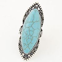 Exaggerated Oval Alloy Inlay Turquoise Women's Rings main image 1