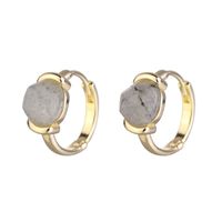 Jewelry Earrings Copper Fittings Natural Cut Stone Female Models Earrings New sku image 1