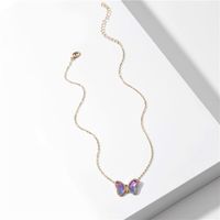 Fashion Jewelry Source Explosion Model Color Transparent Butterfly Resin Exquisite Lady Necklace Wholesale Nihaojewelry sku image 6