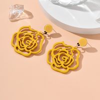 Ethnic Style Flower Wood Hollow Out Earrings main image 1