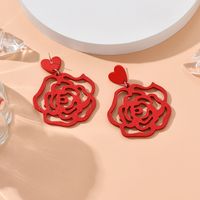 Ethnic Style Flower Wood Hollow Out Earrings main image 8