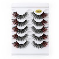 New Natural Thick Lengthened Color Hair False Eyelashes 5 Pairs sku image 9