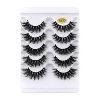 New Natural Thick Lengthened Color Hair False Eyelashes 5 Pairs sku image 1