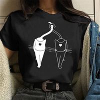 Women's T-shirt Short Sleeve T-shirts Printing Casual Cat main image 1