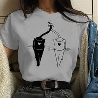Women's T-shirt Short Sleeve T-shirts Printing Casual Cat main image 2