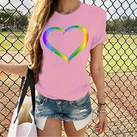 Frau T-shirt Kurzarm T-shirts Drucken Strassenmode Drucken main image 5