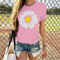 Women's T-shirt Short Sleeve T-shirts Printing Streetwear Daisy main image 3