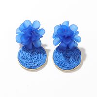 Pastorale Rond Fleur Tresser Paille Boucles D'oreilles Pendantes main image 8