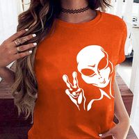 Women's T-shirt Short Sleeve T-shirts Printing Streetwear Alien main image 5