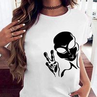 Femmes T-shirt Manche Courte T-shirts Impression Vêtement De Rue Extraterrestre main image 3