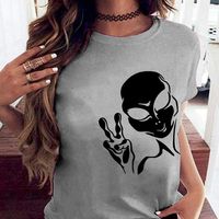 Femmes T-shirt Manche Courte T-shirts Impression Vêtement De Rue Extraterrestre main image 2