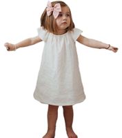 Simple Style Solid Color Cotton Regular Dress Knee-length Baby Clothes main image 2