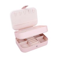 Jewelry Box Household Large Capacity Jewelry Ring Necklace Jewelry Storage Box Double-layer Mirror Ornament Storage Box Wholesale main image 3