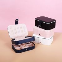 Jewelry Box Household Large Capacity Jewelry Ring Necklace Jewelry Storage Box Double-layer Mirror Ornament Storage Box Wholesale main image 5