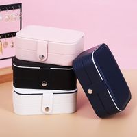 Jewelry Box Household Large Capacity Jewelry Ring Necklace Jewelry Storage Box Double-layer Mirror Ornament Storage Box Wholesale main image 4