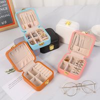 Fashion Solid Color Pu Leather Jewelry Boxes main image 5