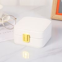 Fashion Solid Color Pu Leather Jewelry Boxes sku image 5