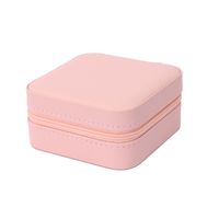 Simple Style Square Solid Color Pu Leather Jewelry Boxes main image 4