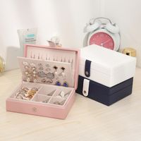 Simple Style Stripe Pu Leather Jewelry Boxes main image 1