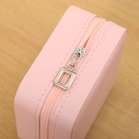 Simple Style Square Solid Color Pu Leather Jewelry Boxes main image 5