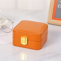 Fashion Solid Color Pu Leather Jewelry Boxes sku image 4