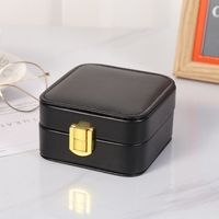 Fashion Solid Color Pu Leather Jewelry Boxes sku image 2