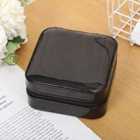 Simple Style Square Solid Color Pu Leather Jewelry Boxes main image 6