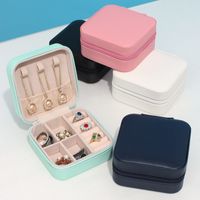Simple Style Solid Color Pu Leather Jewelry Boxes main image 3