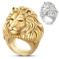 Retro Letter Lion Alloy Plating Rings sku image 11