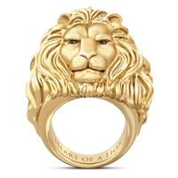 Retro Letter Lion Alloy Plating Rings main image 2